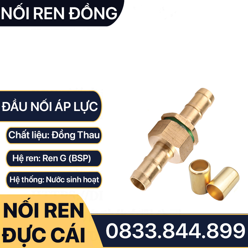 Đầu Bấm Ống Áp Lực Cao 6.5m 7.5mm 8.5mm Ren 13mm – Đồng Thau