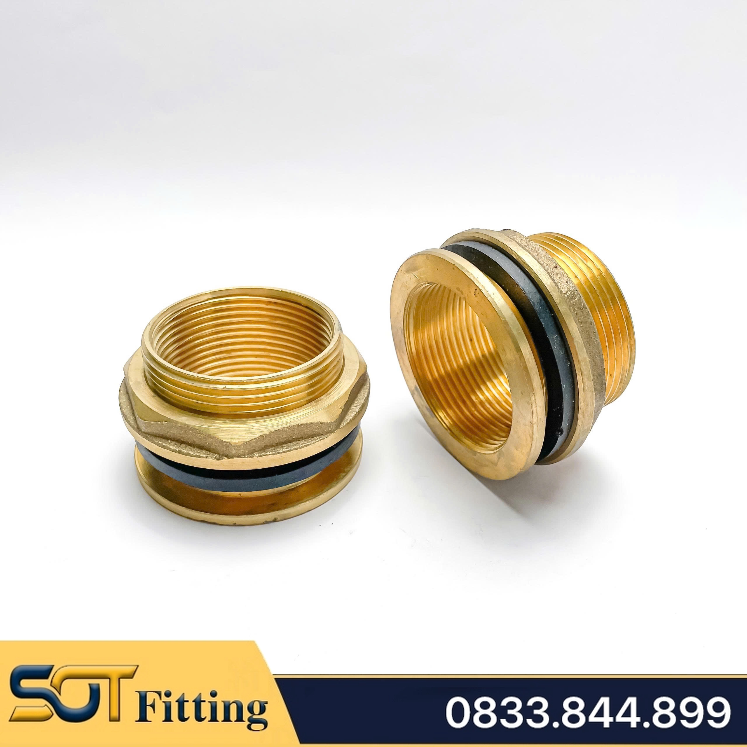 Khớp Nối Bồn Nước Đồng Thau Đế Phẳng Cho Hệ Thống Bồn Nước