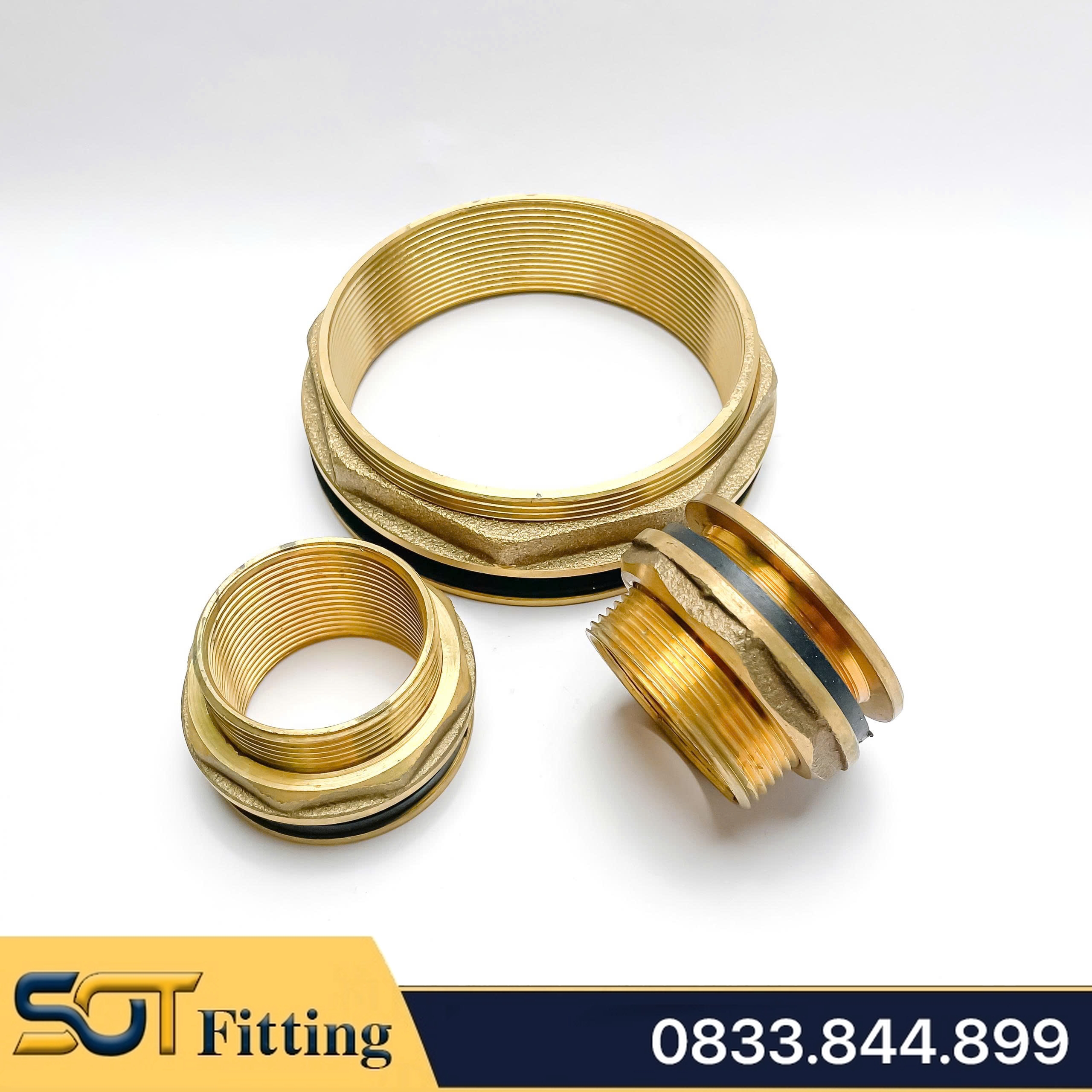Khớp Nối Bồn Nước Đồng Thau Đế Phẳng Cho Hệ Thống Bồn Nước