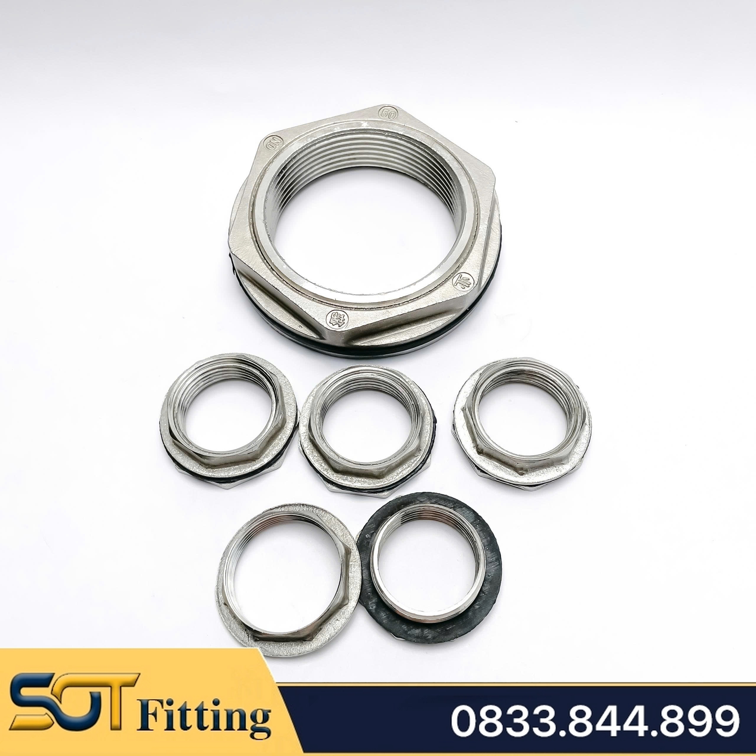 Khớp Nối Bồn Nước Inox 304 Đế Phẳng Cho Hệ Thống Bồn Nước