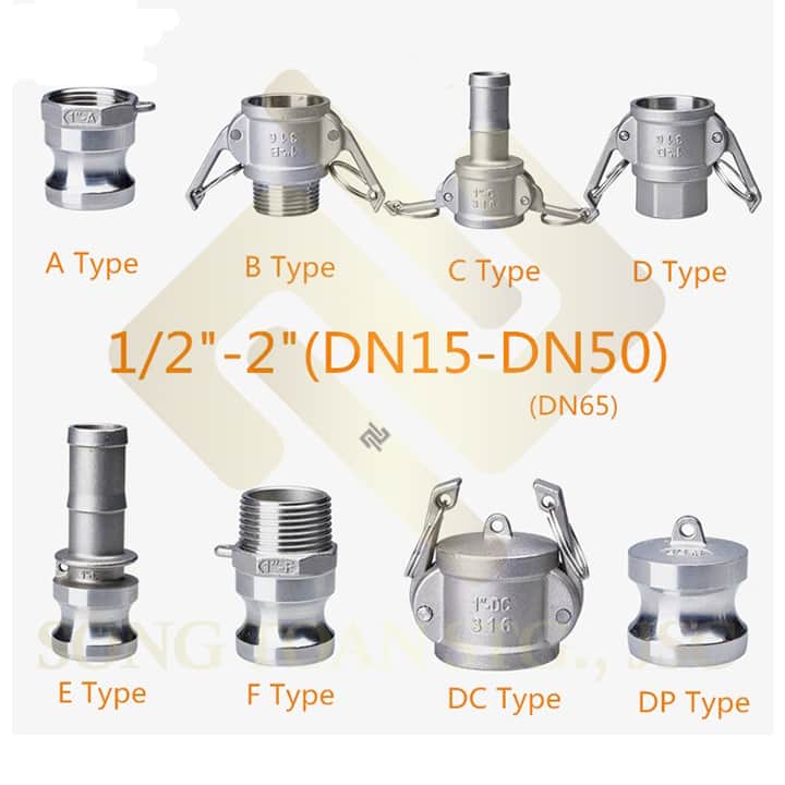Ren Ngoài Kiểu Camlock Type F Khớp Nối Nhanh Đầu Đực Inox 304 (DN15 - DN100)