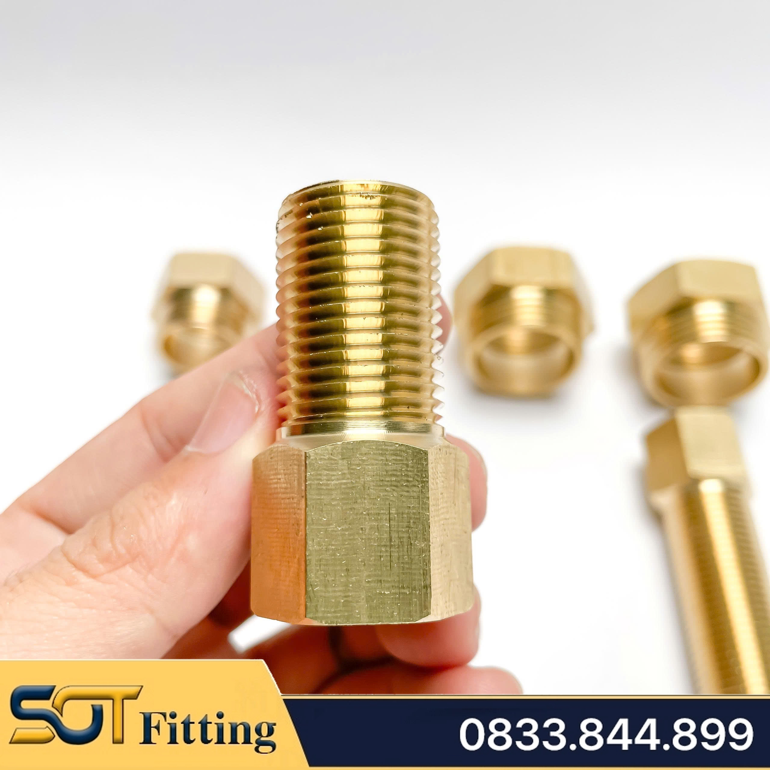 Lơ Đồng 21, Nối Ren Trong Ren Ngoài Đồng Thau Dài 50 & 70 mm