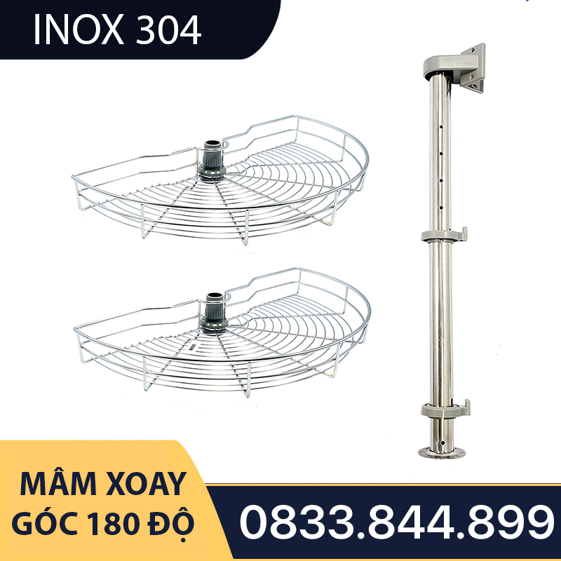 Mâm Xoay Góc 180 Độ SUS 304 Cao Cấp - Thương Hiệu Tủ Bếp Camryn