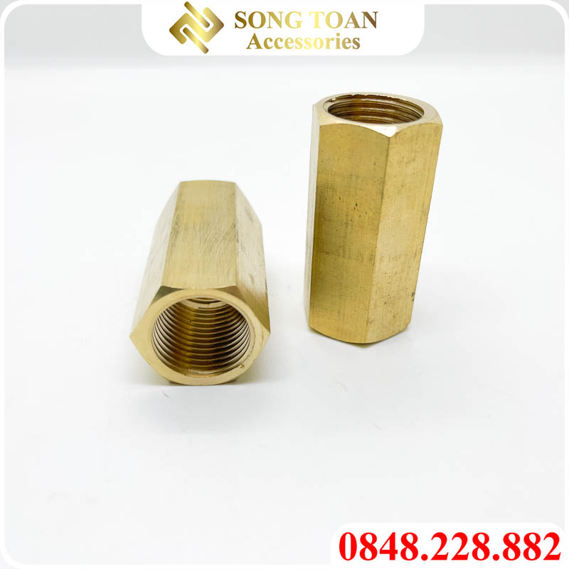 Măng Sông 1/2 (21) Dài 5cm Hai Ren Trong Dân Dụng BSP - Bằng đồng