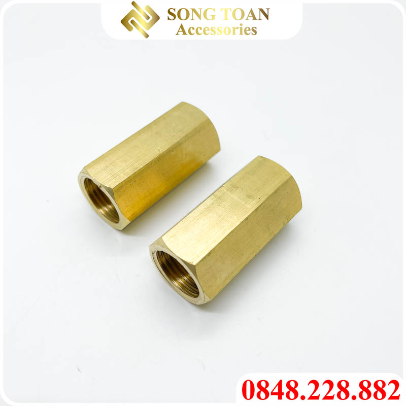 Măng Sông 1/2 (21) Dài 5cm Hai Ren Trong Dân Dụng BSP - Bằng đồng