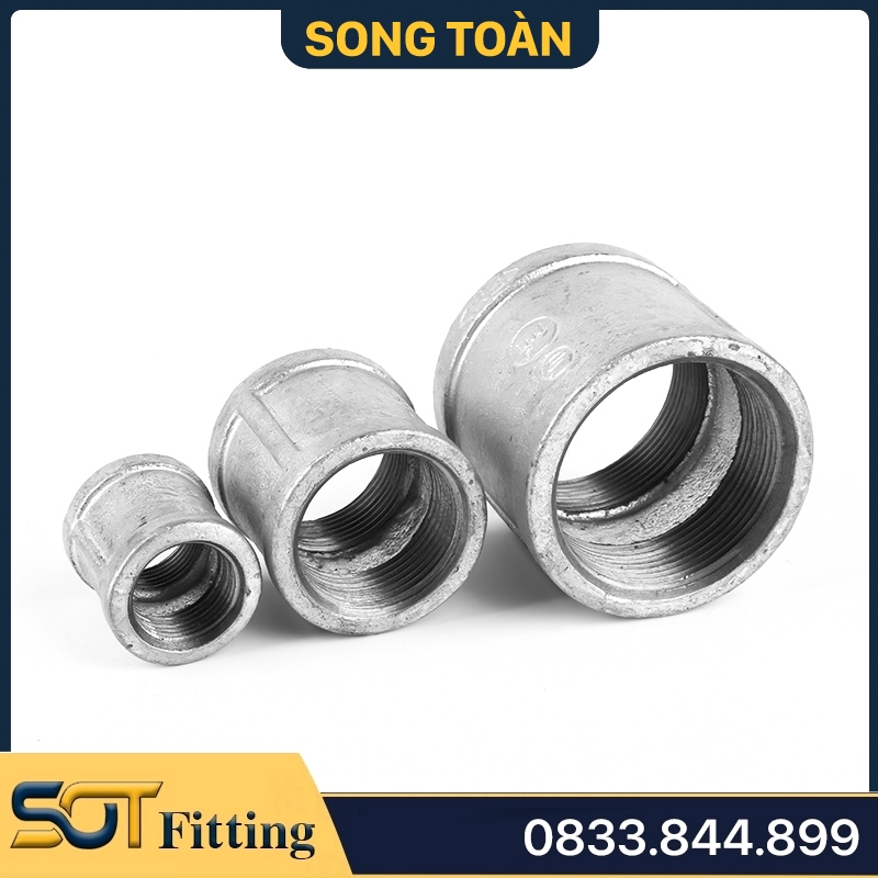 Măng Sông Ren Trong Mạ Kẽm - Hai Đầu Ren Trong Sắt Mạ Kẽm