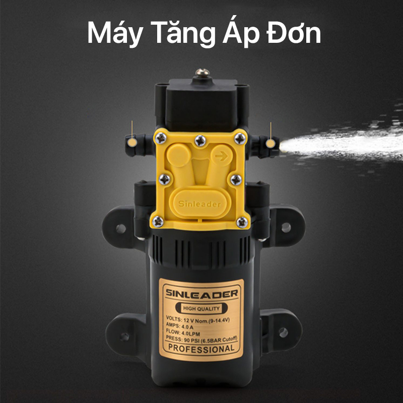 Máy Bơm Phun Sương, Máy Bơm Đơn Tăng Áp Phun Sương Sinleader 12V - Tặng kèm Dây Hút Lọc Mini