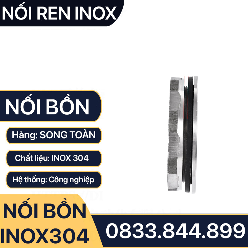 Ép Phi Bồn Inox, Khớp Nối Bồn Nước Inox 304 Đế Phẳng