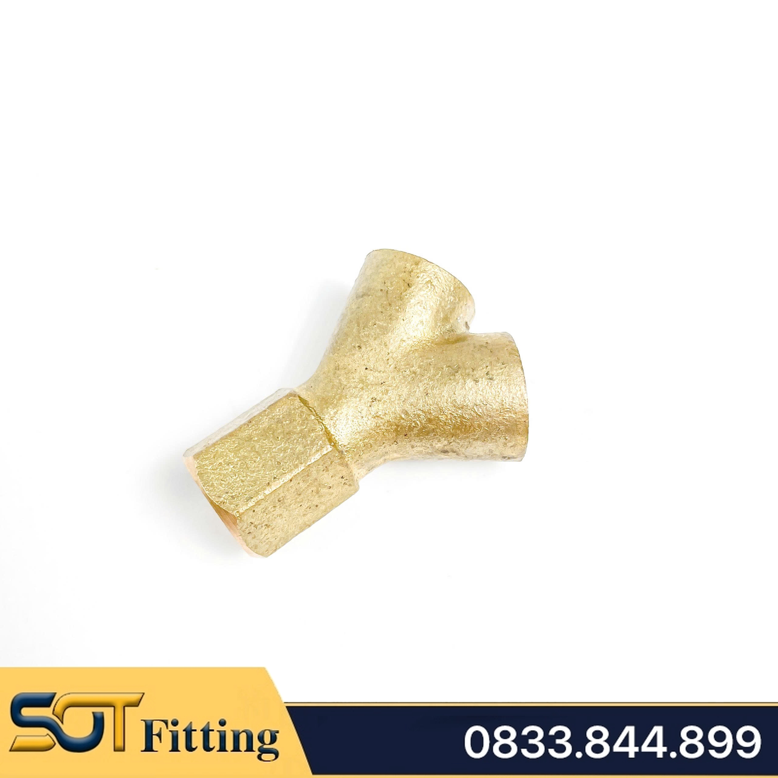 Nối Chữ Y 3 Đầu Ren Trong 9.6 (1/8) - Chất Liệu Đồng Thau
