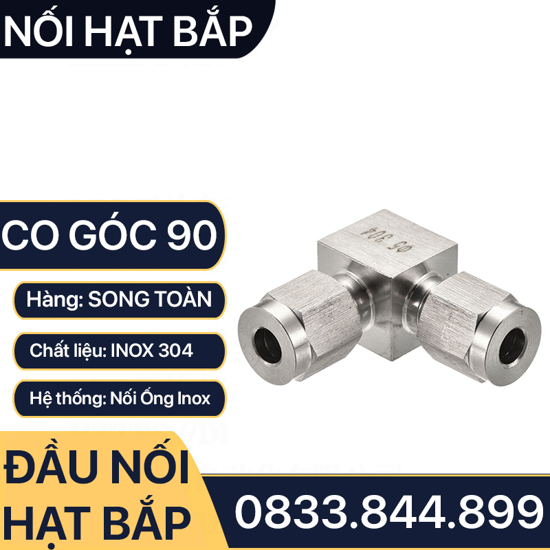 Nối Co Hạt Bắp Inox 304, Bộ Co Hai Đầu Hạt Bắp Côn Lõm Hạt Bắp Inox 304 NPT Nối Ống