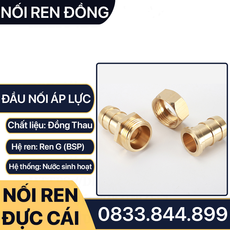 Đầu Bấm Ống Áp Lực Cao 6.5m 7.5mm 8.5mm Ren 13mm – Đồng Thau