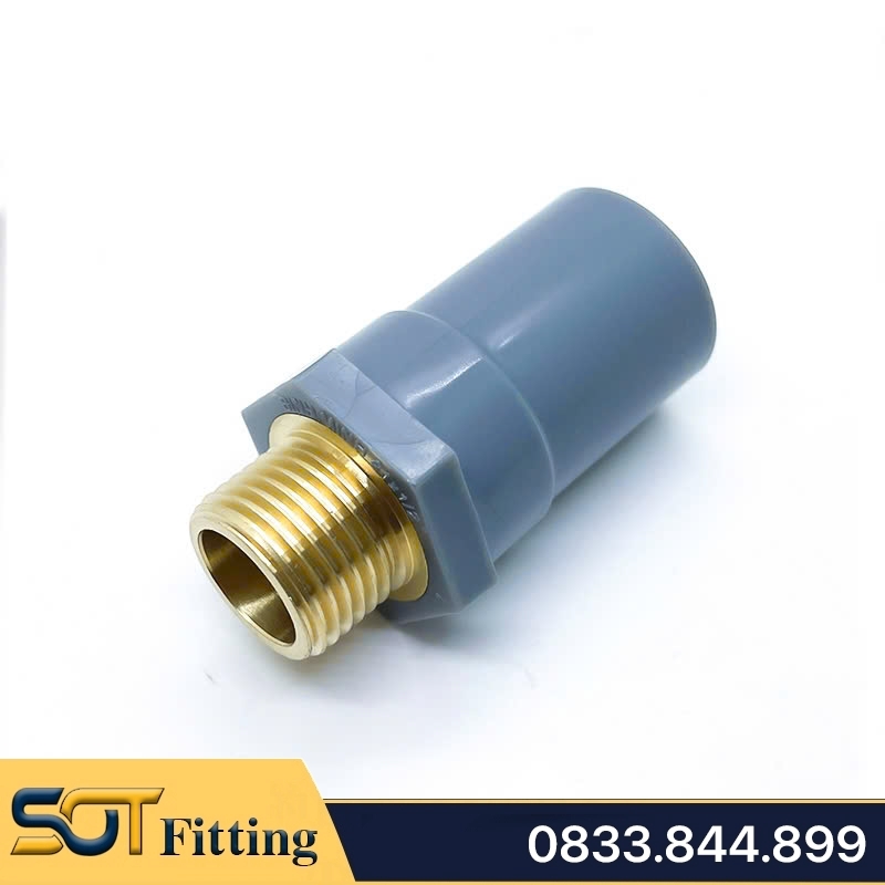 Nối Nhựa PVC Ren Ngoài Đồng Thau 21 27 - Thương Hiệu Nhựa Bình Minh