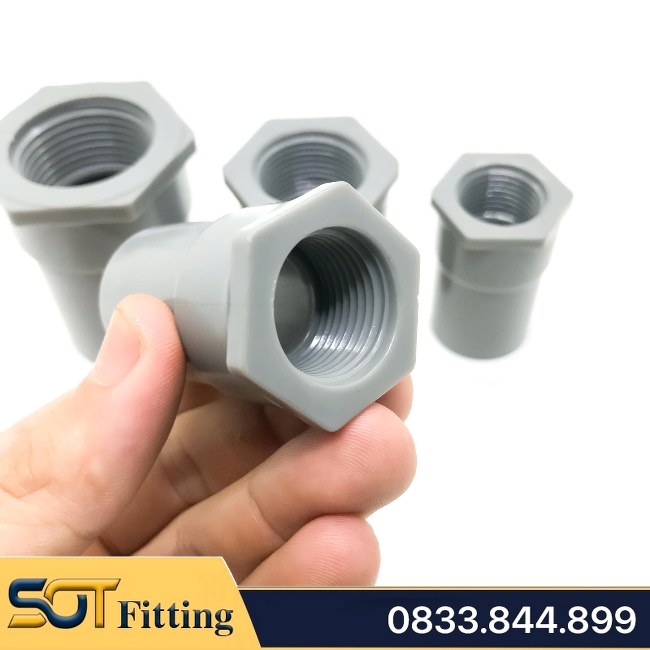 Nối Nhựa PVC Trơn Dán Có Ren Trong 21 27 - Thương Hiệu Bình Minh