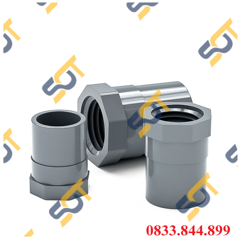 Nối Nhựa PVC Trơn Dán + Ren Trong 21 27 - Thương Hiệu Bình Minh