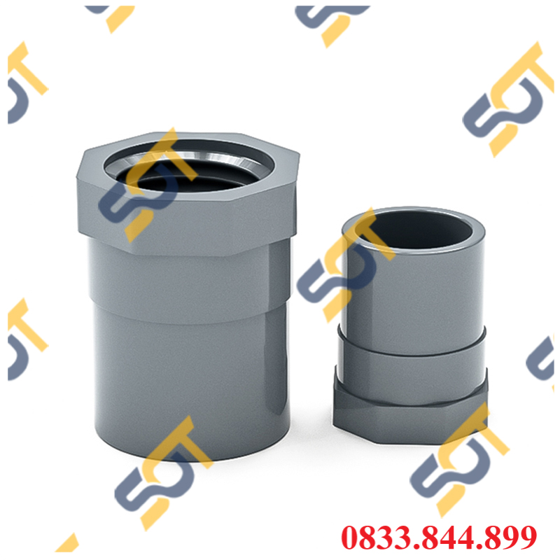 Nối Nhựa PVC Trơn Dán + Ren Trong 21 27 - Thương Hiệu Bình Minh