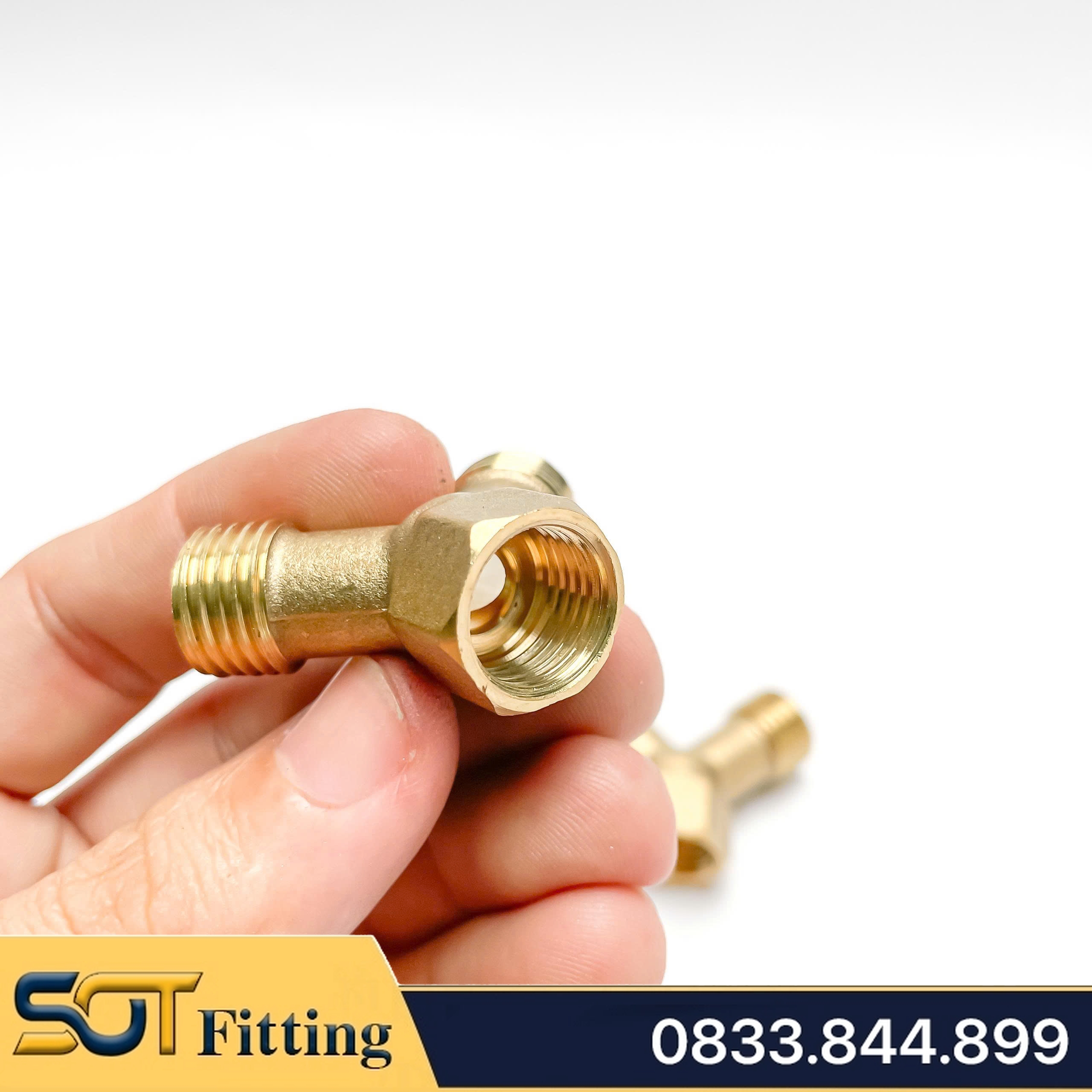 Nối Ren Chữ Y Đồng Thau 13.8 - Hai Ren Ngoài Một Ren Trong