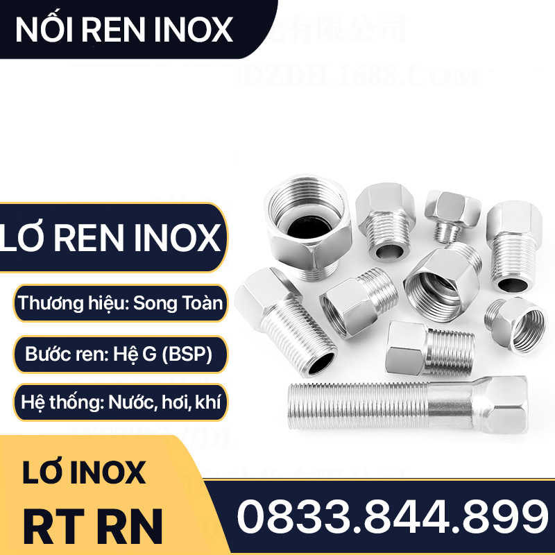 Lơ Ren Inox, Nối Ren Trong Ren Ngoài Inox 201, 304