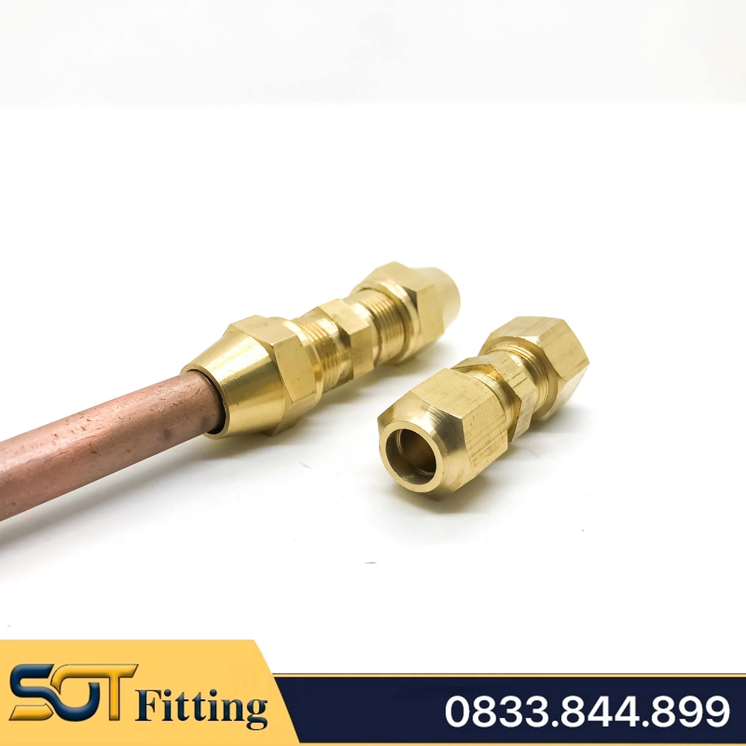 Nối Thẳng Hạt Bắp, Đầu Nối Hai Đầu Hạt Bắp Ống Đồng, Ống PU 6 8 10 12