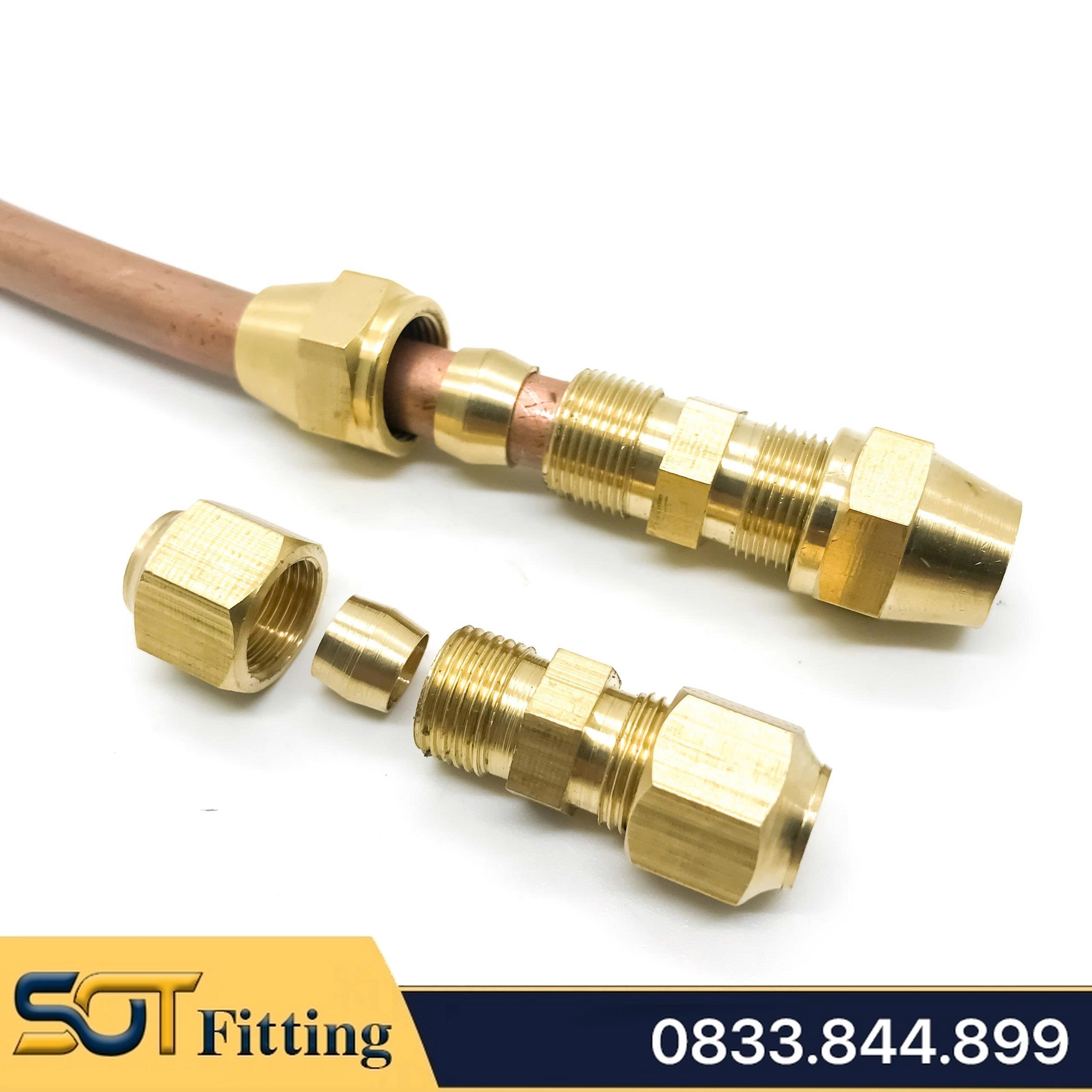 Nối Thẳng Hạt Bắp, Đầu Nối Hai Đầu Hạt Bắp Ống Đồng, Ống PU 6 8 10 12