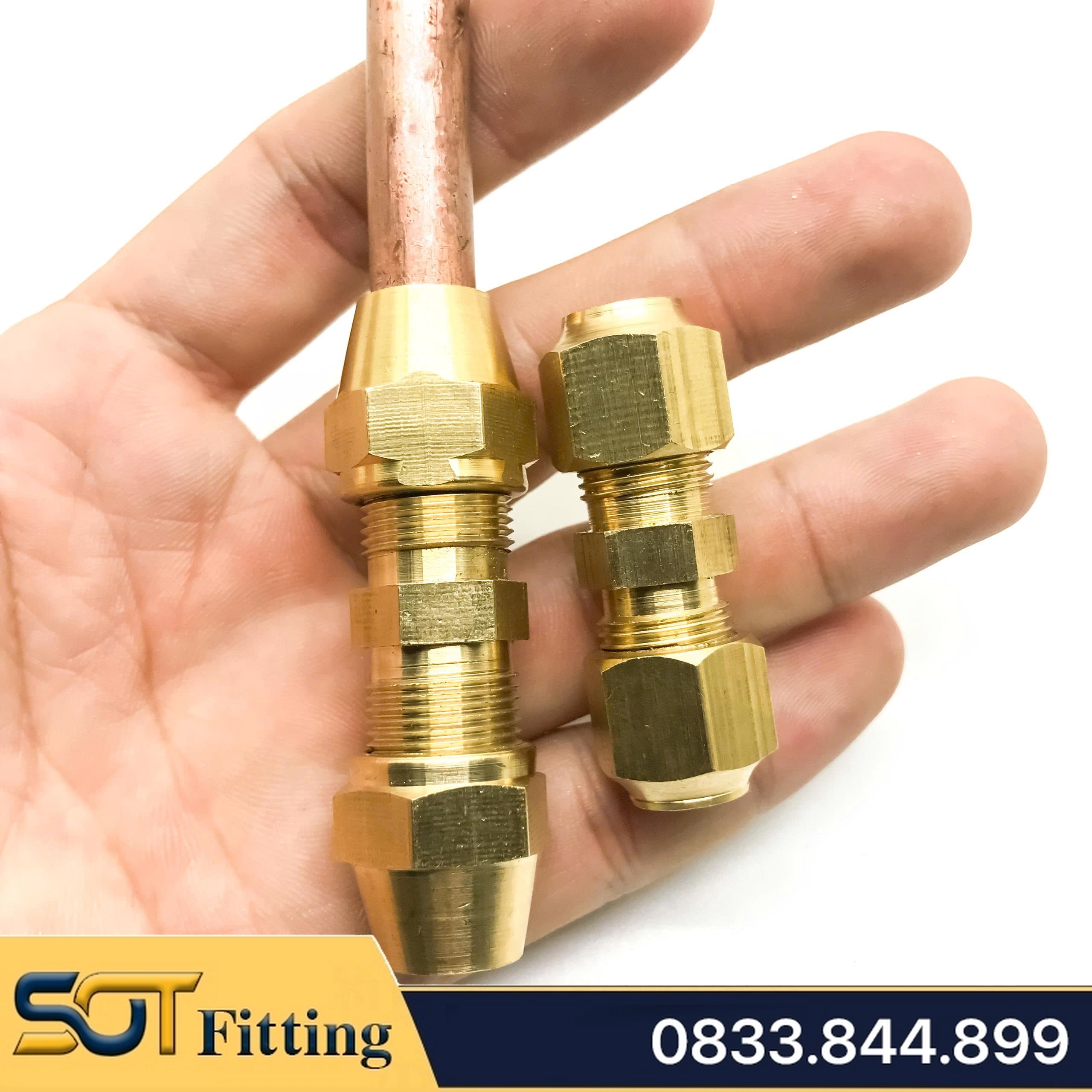 Nối Thẳng Hạt Bắp, Đầu Nối Hai Đầu Hạt Bắp Ống Đồng, Ống PU 6 8 10 12