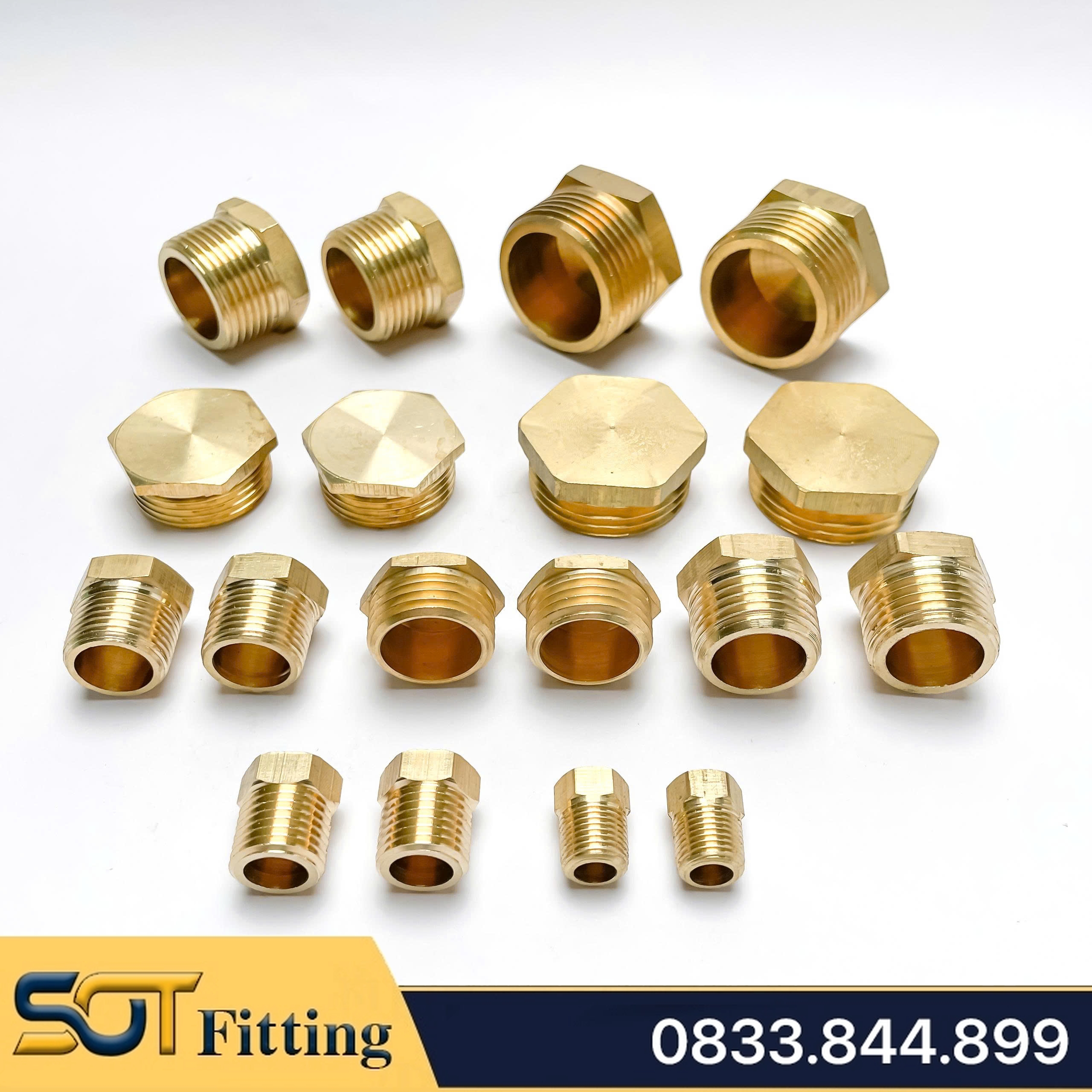 Nút Bịt / Đầu Bít Ren Ngoài Đồng Thau Ngăn Dòng Chảy - 9.6 13 17 21 27 34 42 49 60