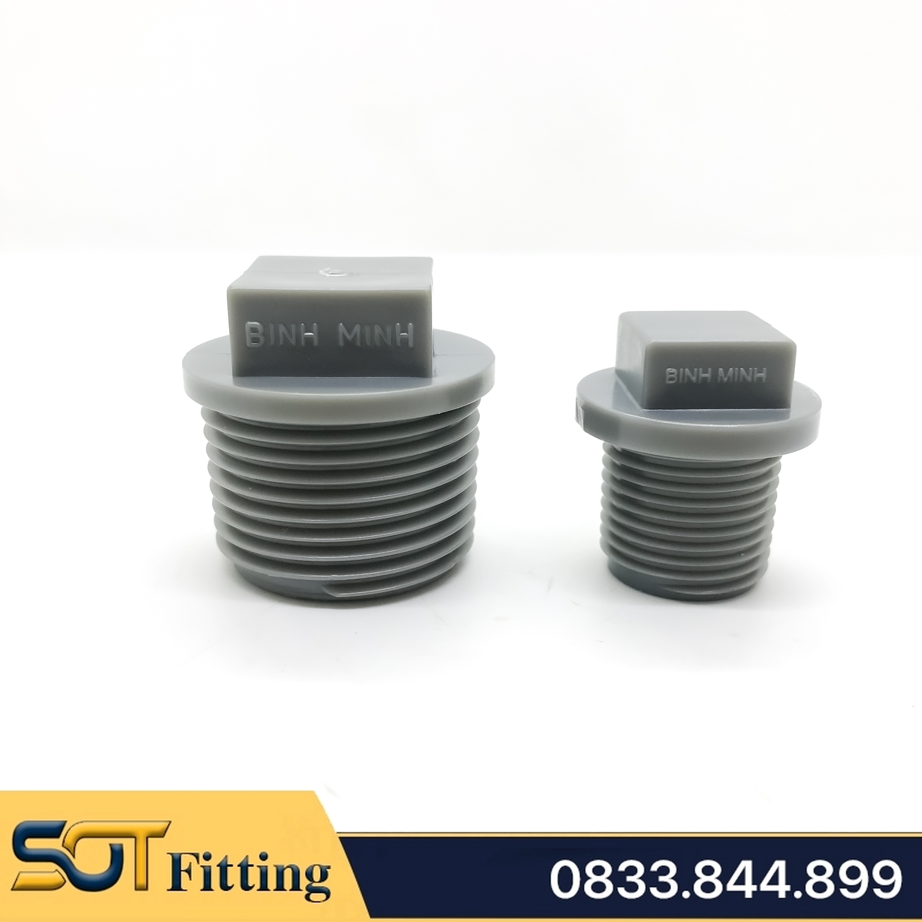Nút Bít Ren Ngoài 21 27 34 / Đầu Bịt Nhựa PVC - Thương Hiệu Bình Minh