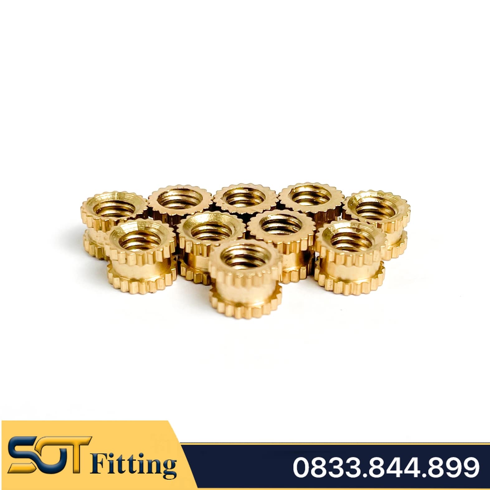 Ốc Cấy Ren Trong Chèn Nhựa Hoặc Gỗ - Bằng Đồng Thau / Knurl Insert Nut Brass