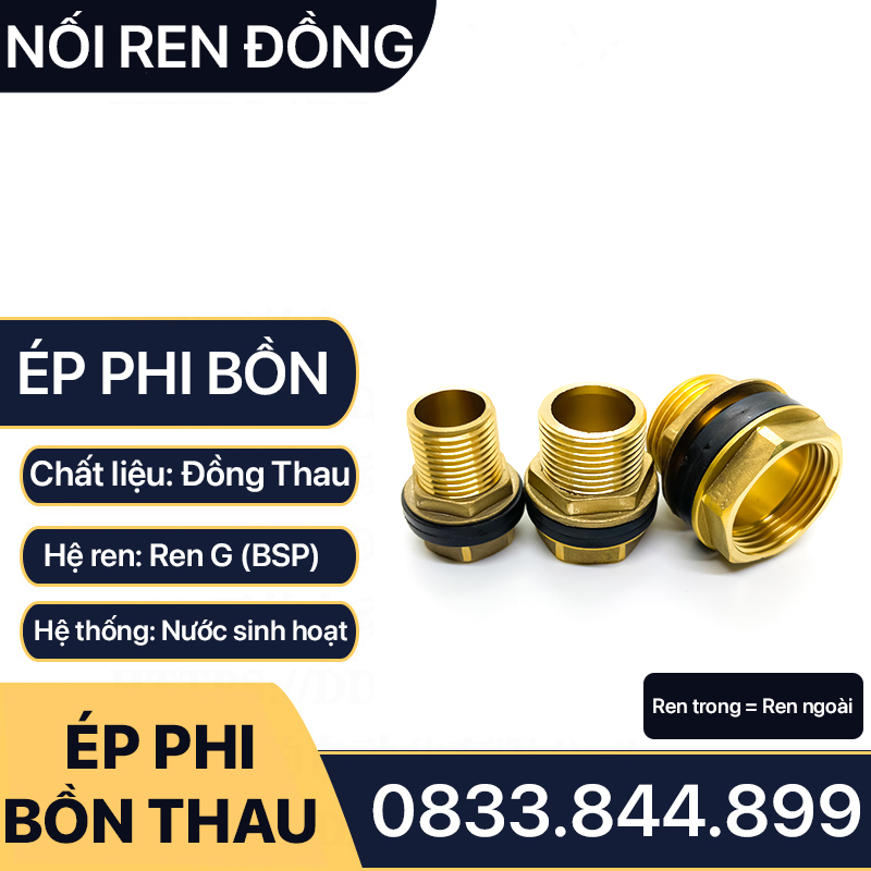 Nối Bồn Đồng Thau, Ốc Téc Phi Bồn Thau 21 27 34 42 49 60