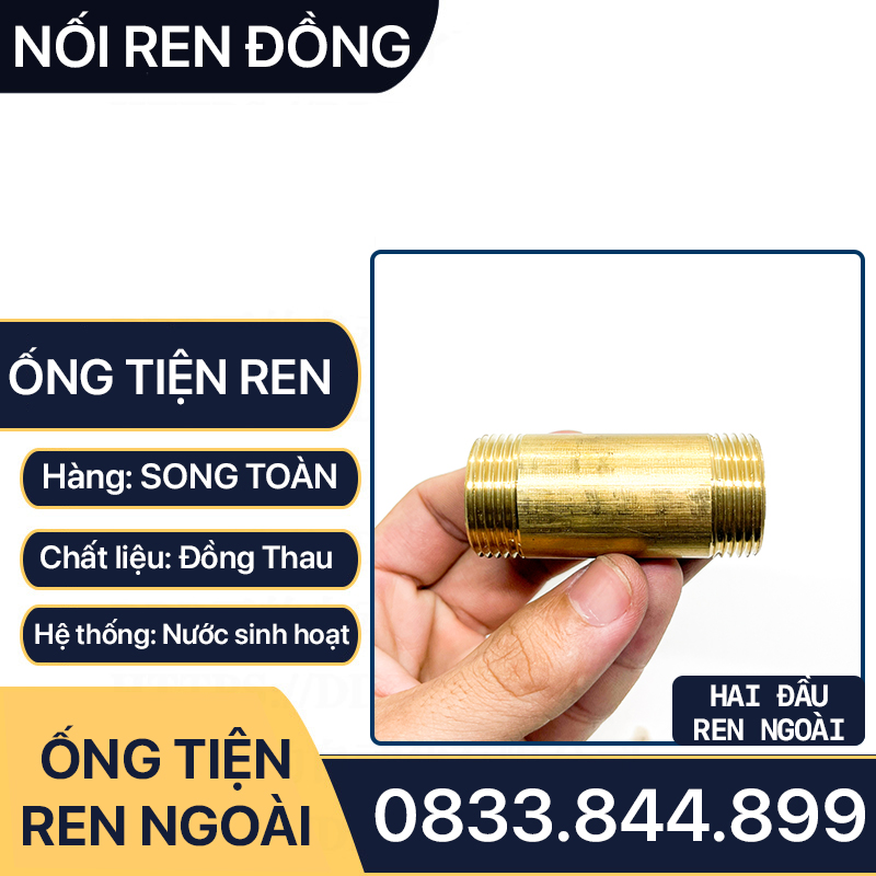 Ống Ren Đồng Thau, Ống Đồng Tiện Hai Đầu Ren Ngoài - Đuôi Chuột