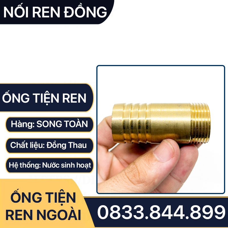 Ống Ren Đồng Thau, Ống Đồng Tiện Hai Đầu Ren Ngoài - Đuôi Chuột