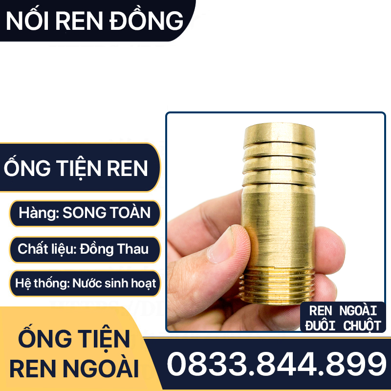 Ống Ren Đồng Thau, Ống Đồng Tiện Hai Đầu Ren Ngoài - Đuôi Chuột