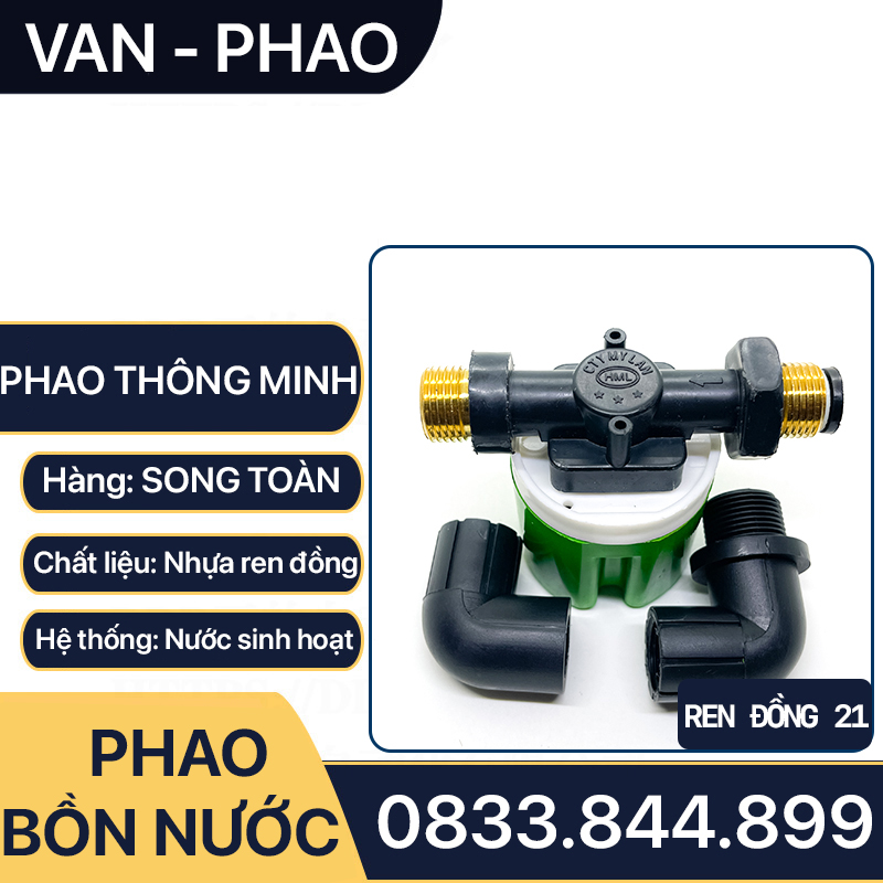 Van Phao Thông Minh, Phao Thông Minh Tự Động Ngắt Nước Nhựa Ren Đồng Phi 21, 27