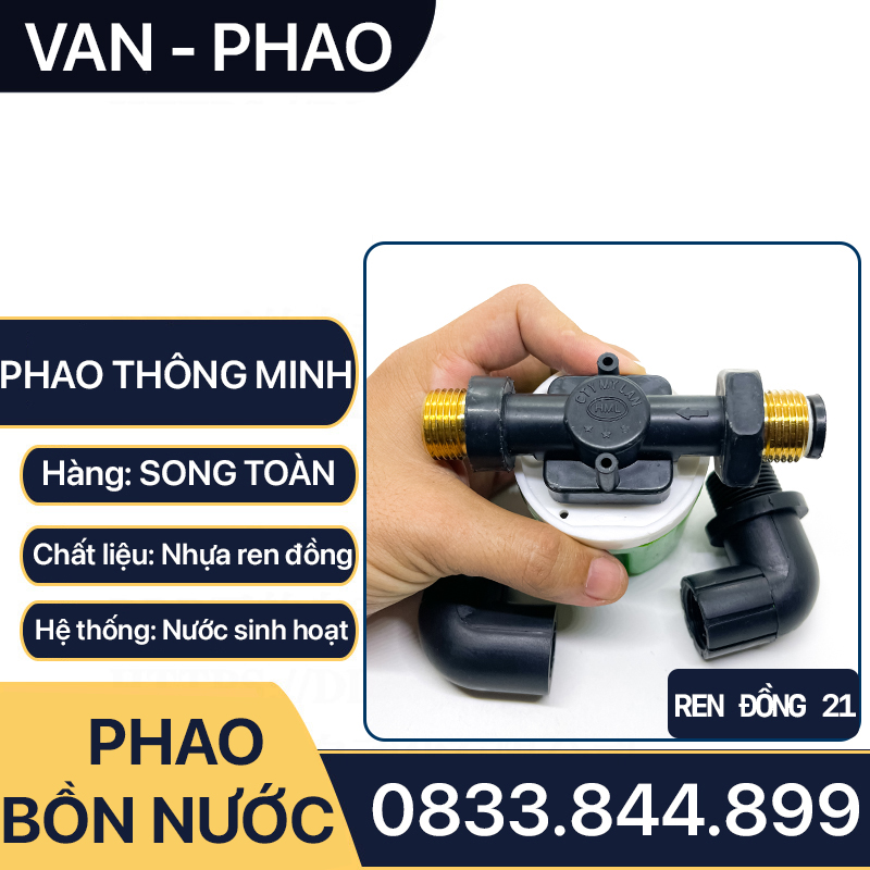 Van Phao Thông Minh, Phao Thông Minh Tự Động Ngắt Nước Nhựa Ren Đồng Phi 21, 27