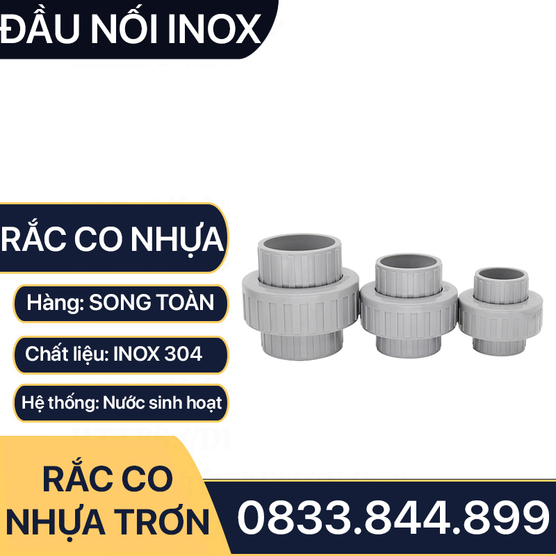 Rắc Co Nhựa, Đầu Nối Rắc Co Nhựa Trơn Dán Ống PVC