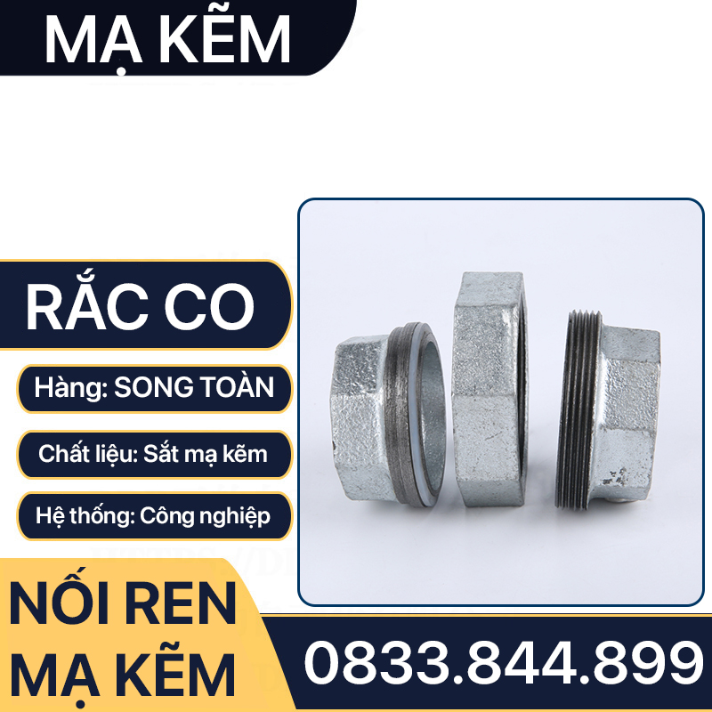 Rắc Co Ren Trong Mạ Kẽm, Đầu Nối Rắc Co Ren Trong Sắt Mạ Kẽm