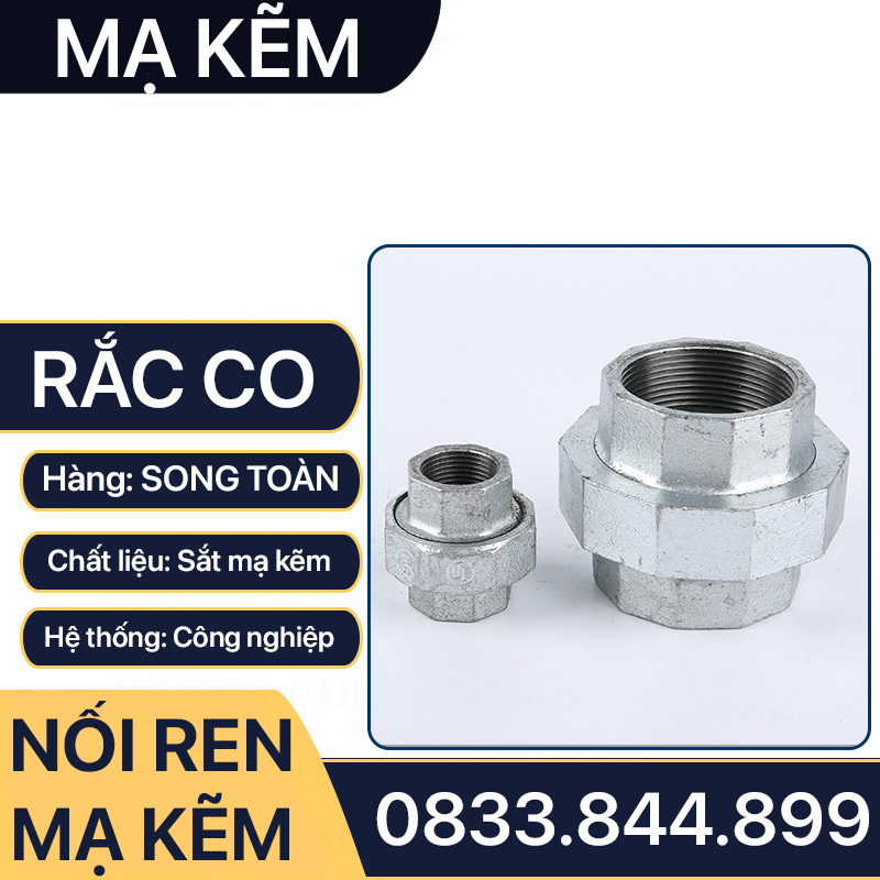 Rắc Co Ren Trong Mạ Kẽm, Đầu Nối Rắc Co Ren Trong Sắt Mạ Kẽm