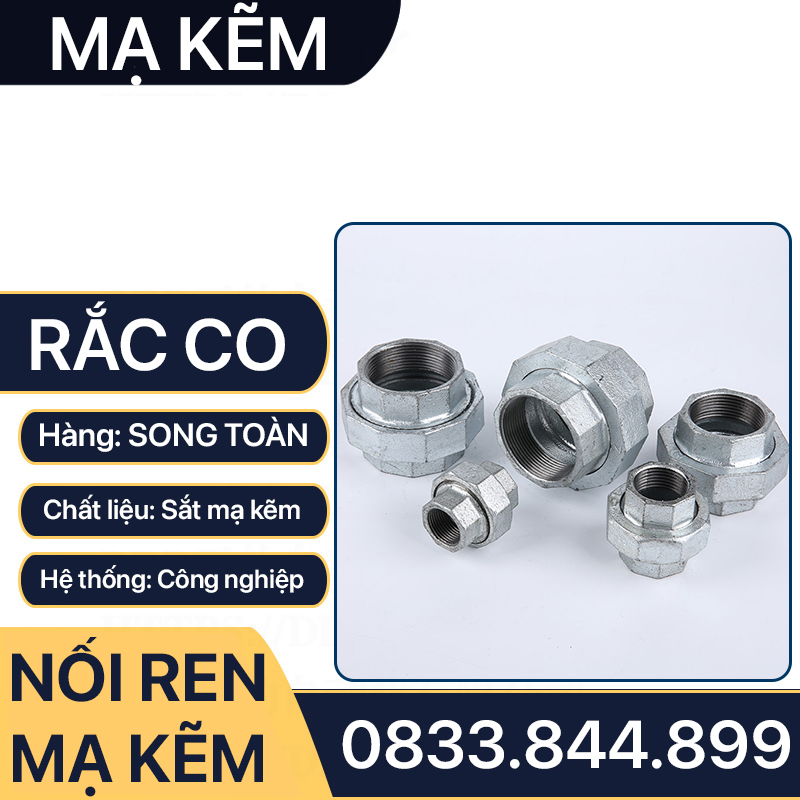 Rắc Co Ren Trong Mạ Kẽm, Đầu Nối Rắc Co Ren Trong Sắt Mạ Kẽm