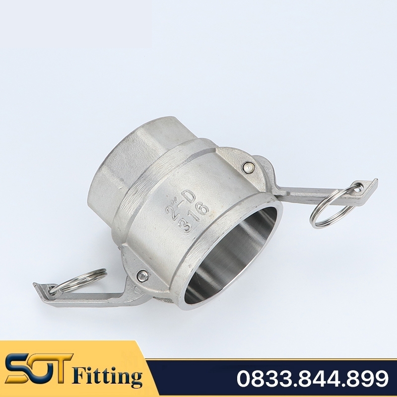 Ren Trong Kiểu Camlock Type D Khớp Nối Nhanh Đầu Cái Inox 304 (DN15 - DN100)