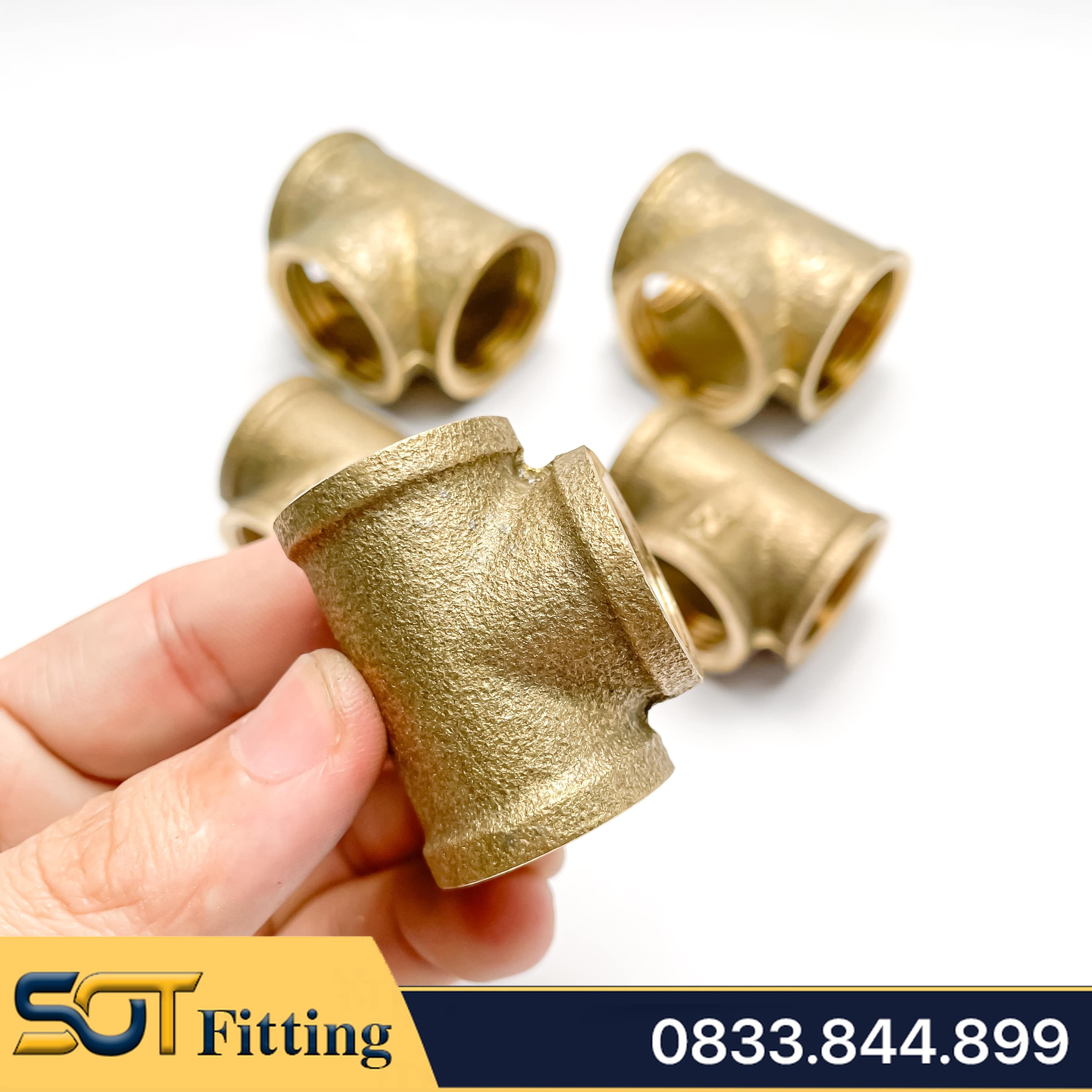 T / Tê 3 Đầu Ren Trong 21 27 34 - Đồng Thau Hàng Đúc Chất Lượng Cao