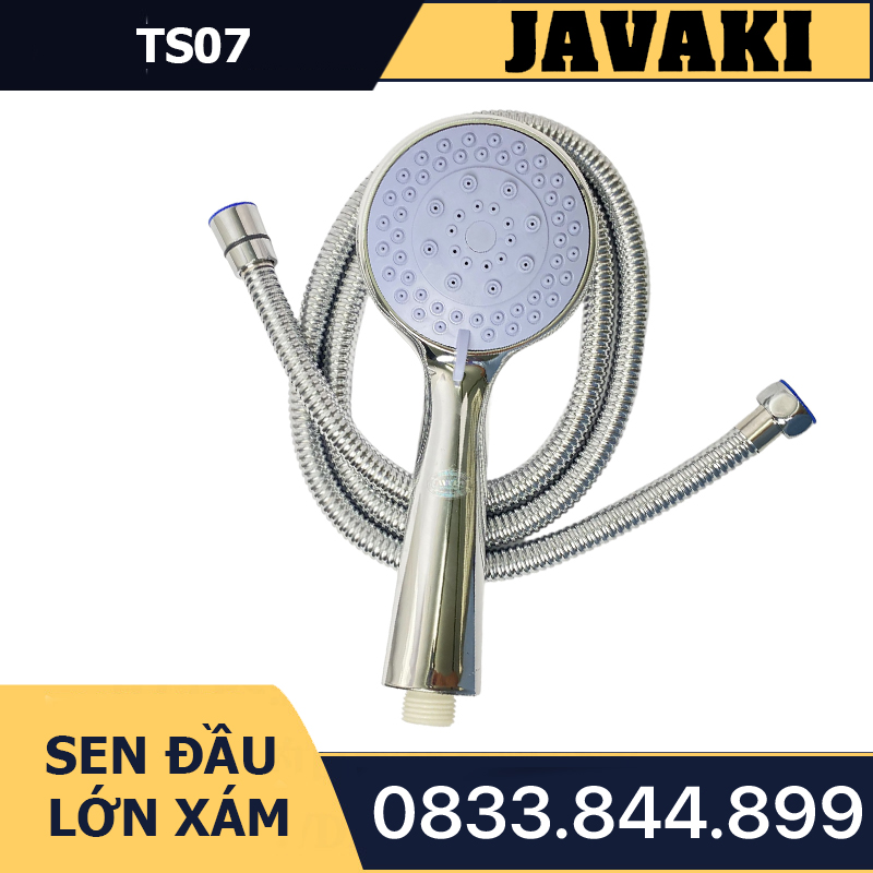 Tay TS07 Mặt Lớn Xám Tùy Chỉnh 3 Chế Độ Lắp Vào Củ Sen Tắm - Thương Hiệu JAVAKI