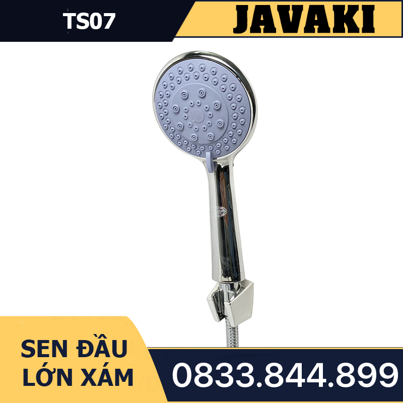 Tay TS07 Mặt Lớn Xám Tùy Chỉnh 3 Chế Độ Lắp Vào Củ Sen Tắm - Thương Hiệu JAVAKI