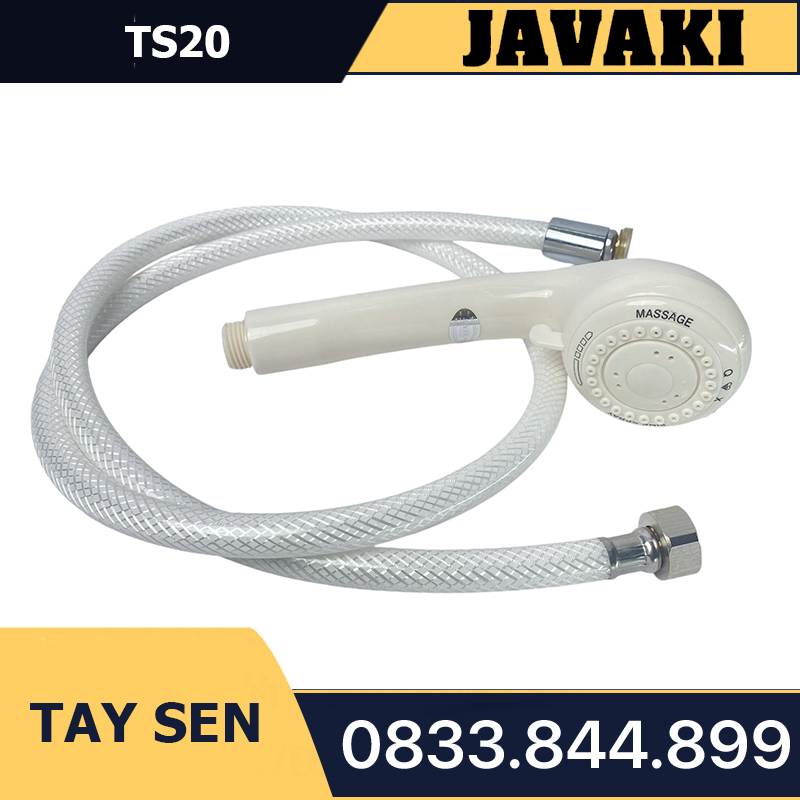 Tay TS20 Nhựa Trắng Cao Cấp Lắp Vào Củ Sen Tắm - Thương Hiệu JAVAKI