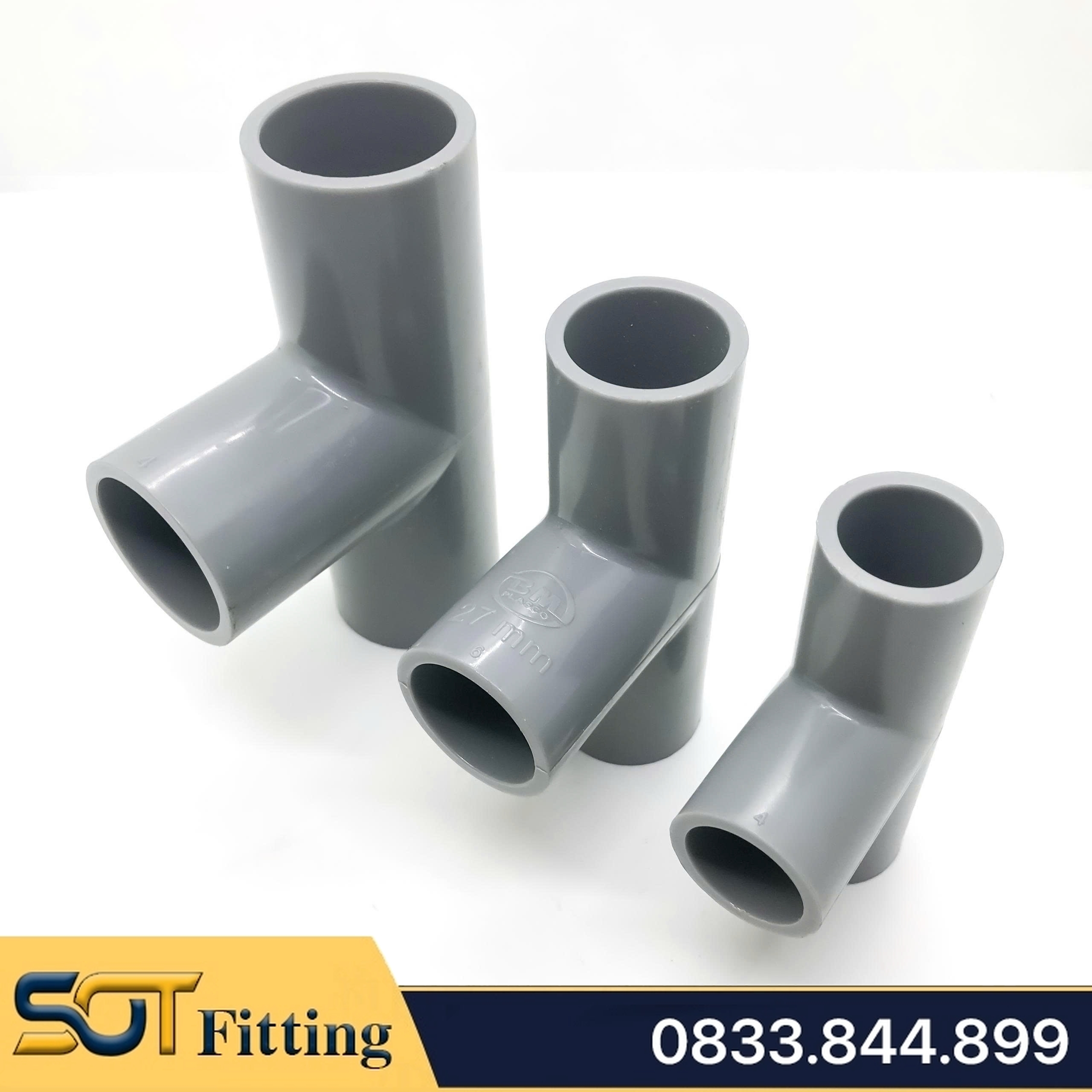 Tê Đều Ba Đầu Nhựa PVC Trơn 21 27 34  - Thương Hiệu Nhựa Bình Minh