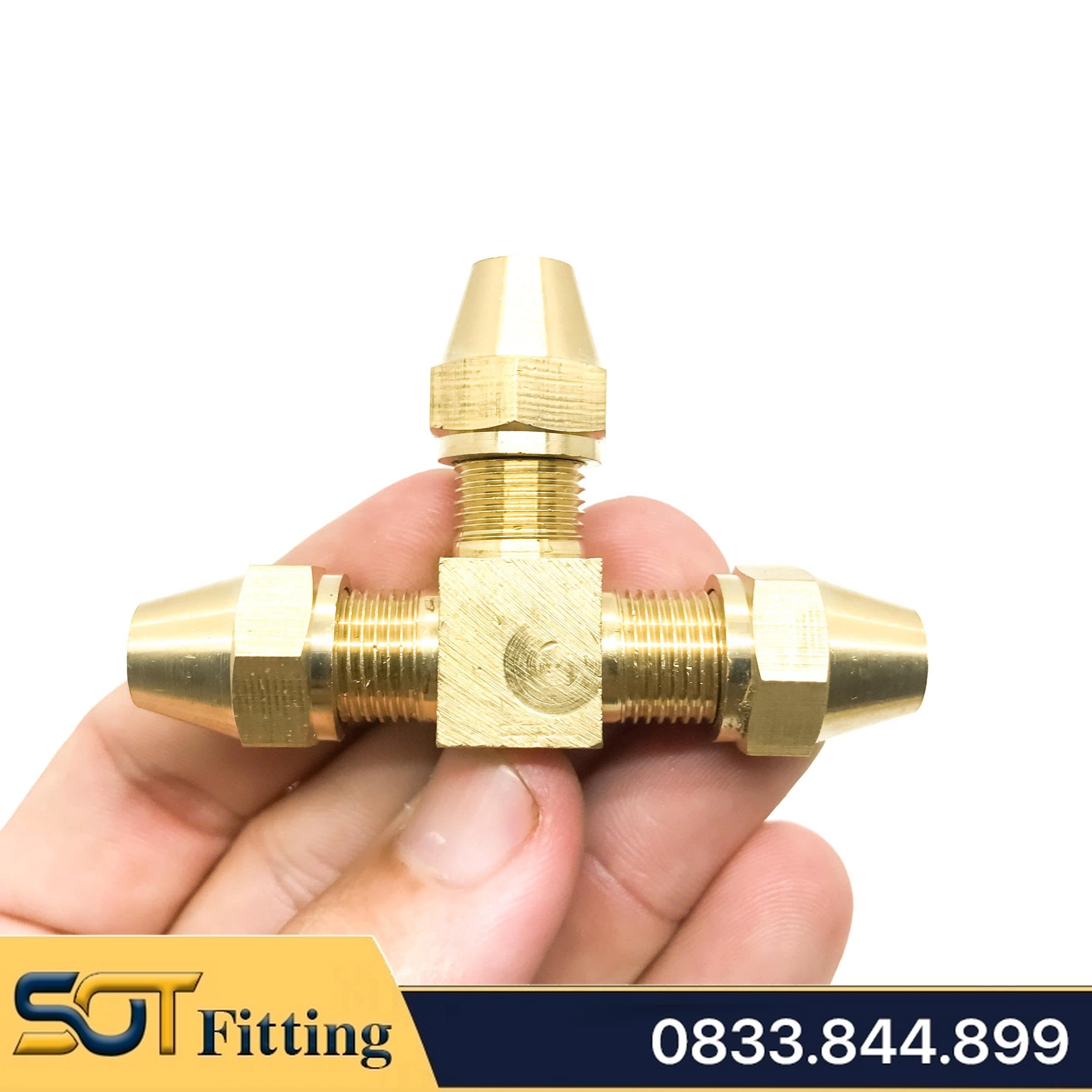 Tê Hạt Bắp, Nối Tê Ba Đầu Hạt Bắp Ống Đồng, Ống PU 6 8 10 12