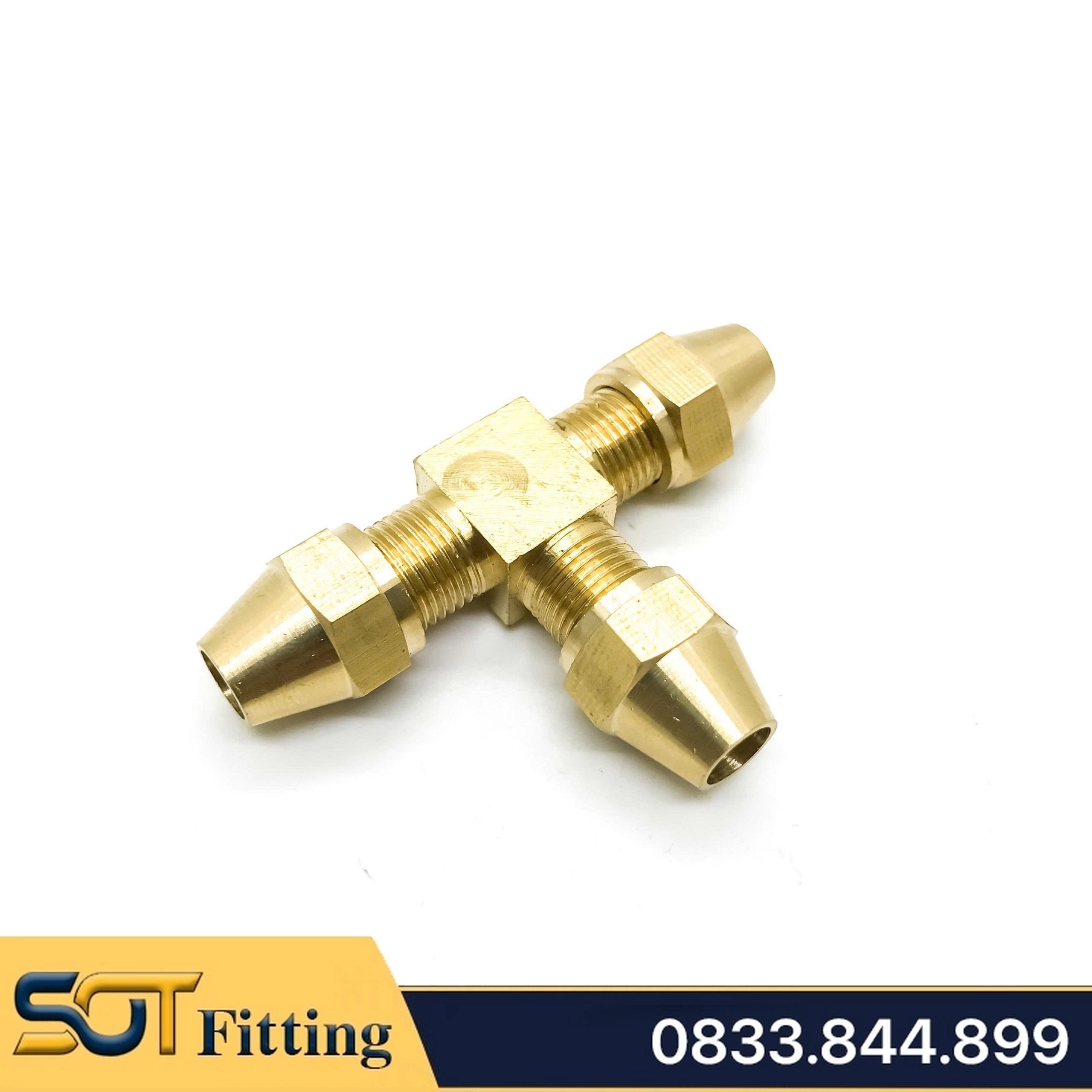 Tê Hạt Bắp, Nối Tê Ba Đầu Hạt Bắp Ống Đồng, Ống PU 6 8 10 12