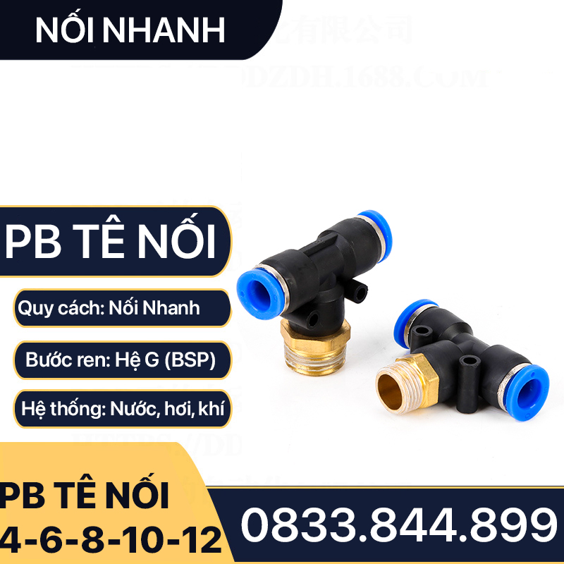 Tê Nối Nhanh Ren Ngoài, Tê Ren Ngoài Nối Nhanh PB Khí Nén Phun Sương