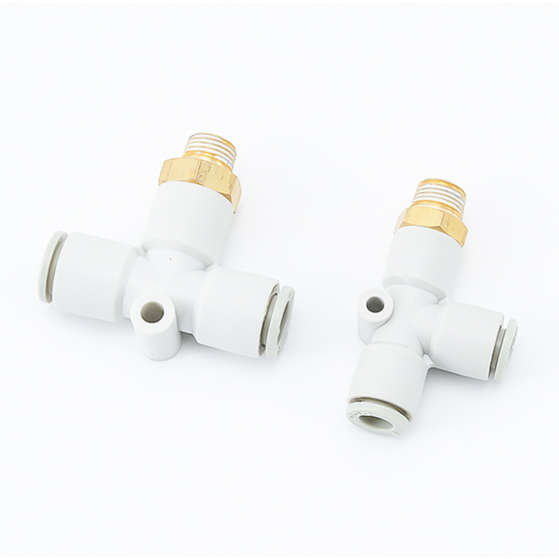 Tê Nối Nhanh PD, Tê Ren Ngoài Cạnh Nối Nhanh Cắm Ống STNC Ống 4 6 8 10 12 16 - Màu Trắng (Chính Hãng)
