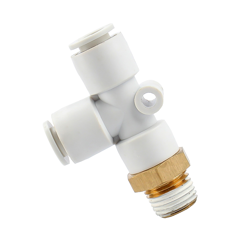 Tê Nối Nhanh PD, Tê Ren Ngoài Cạnh Nối Nhanh Cắm Ống STNC Ống 4 6 8 10 12 16 - Màu Trắng (Chính Hãng)