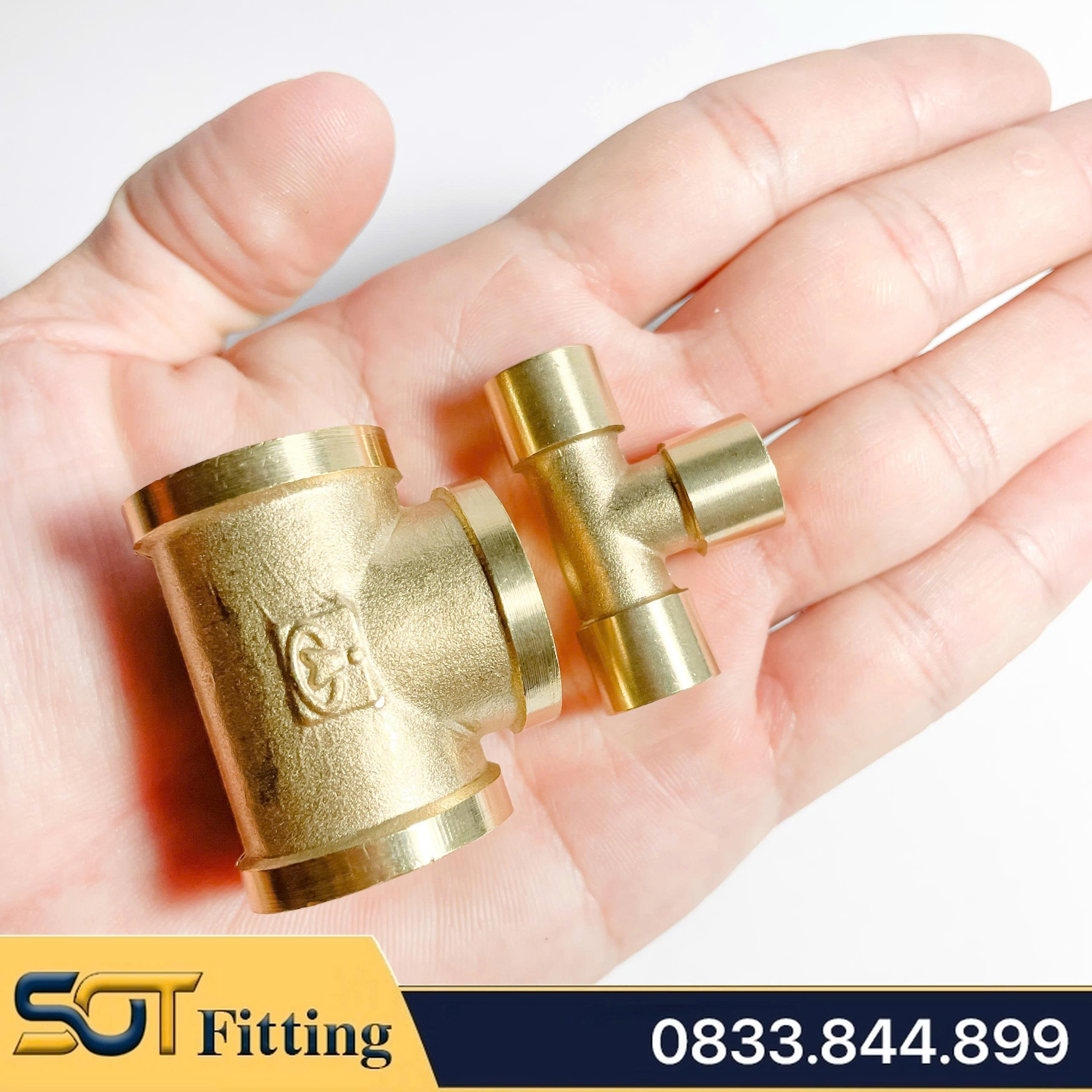 Tê Ren Trong 3 Đầu, T Chất Liệu Đồng Thau H58 Tiêu Chuẩn Răng BSP