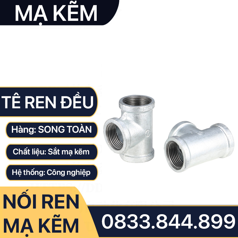 Tê Ren Trong Mạ Kẽm, Tê Ba Đầu Ren Trong Sắt Mạ Kẽm